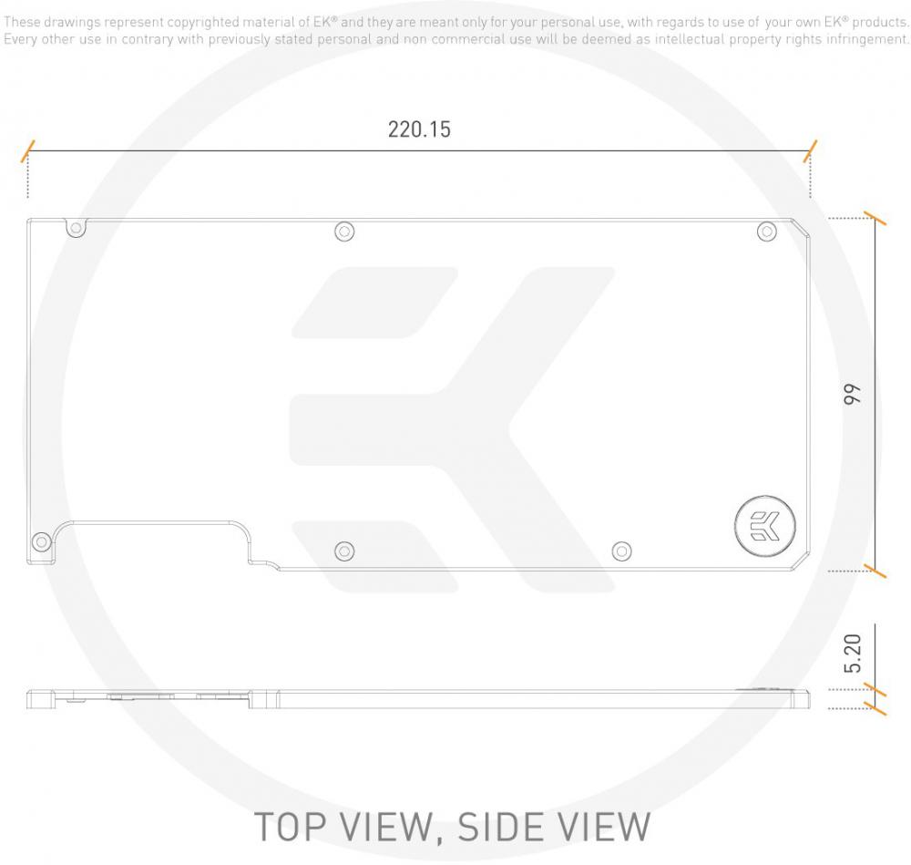 Задняя панель видеокарты (бэкплейт) EKWB EK-Quantum Vector RTX 3080/3090