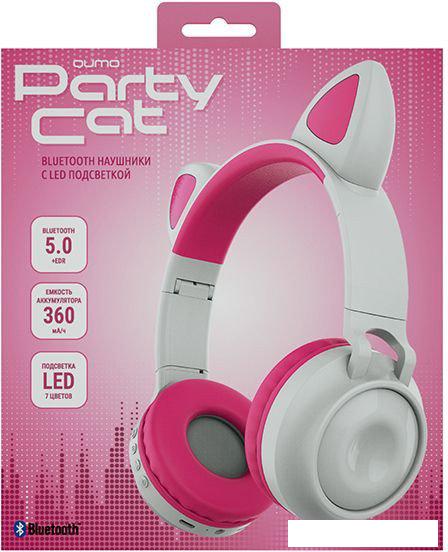 Наушники QUMO Party Cat (белый/розовый)