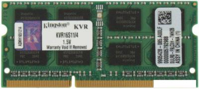 Оперативная память Kingston ValueRAM 4GB DDR3 SO-DIMM PC3-12800 (KVR16S11/4)