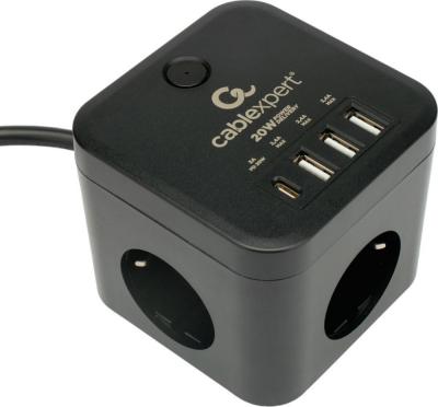 Сетевой фильтр Cablexpert CUBE-3-CU3-B-1.5