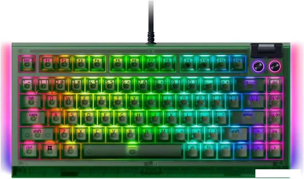 Клавиатура Razer BlackWidow V4 75% Phantom Edition (зеленый, нет кириллицы)
