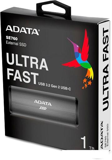Внешний накопитель ADATA SE760 2TB ASE760-2TU32G2-CTI (титан)