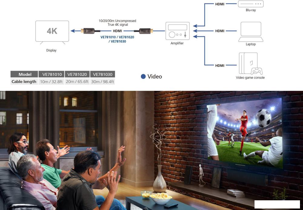 Кабели, адаптеры, разветвители Aten VE781010-AT HDMI - HDMI (10 м, черный)