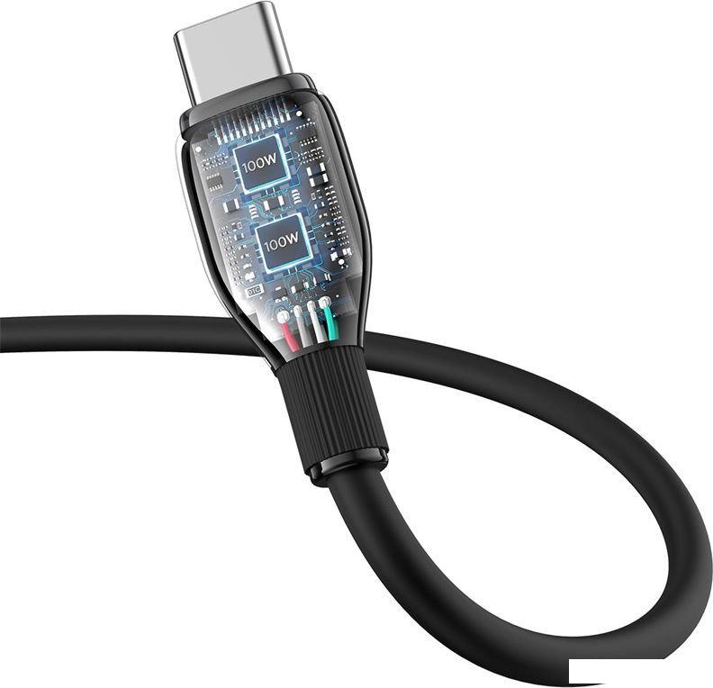 Кабель Baseus Pudding Series Fast Charging Cable 100W USB Type-C - USB Type-C (1.2 м, черный)