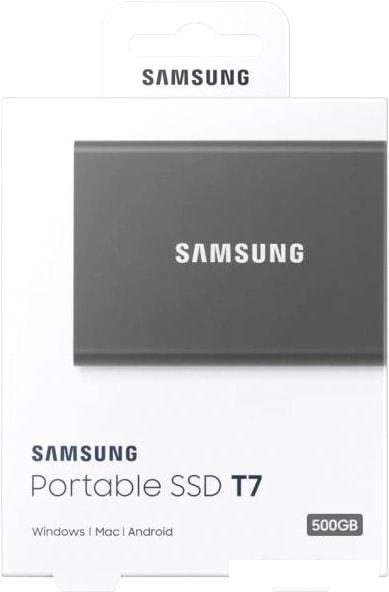 Внешний накопитель Samsung T7 500GB (серый)