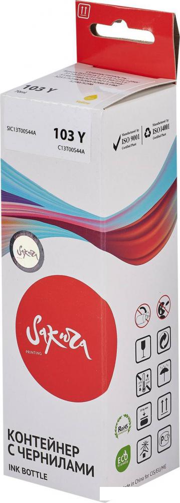 Чернила Sakura Printing SIC13T00S44A (аналог Epson 103 Y) Чернила Sakura Printing SIC13T00S44A (аналог Epson 103 Y)