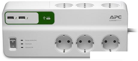 Сетевой фильтр APC Essential SurgeArrest 6 розеток, белый (PM6U-RS)
