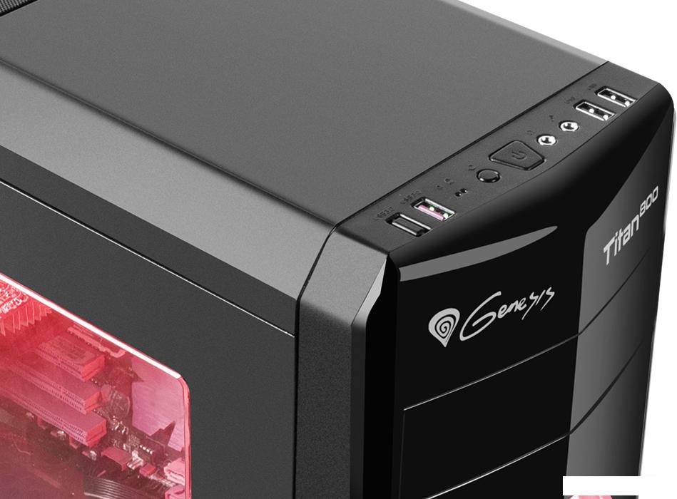 Корпус Genesis Titan 800 (красная подсветка)