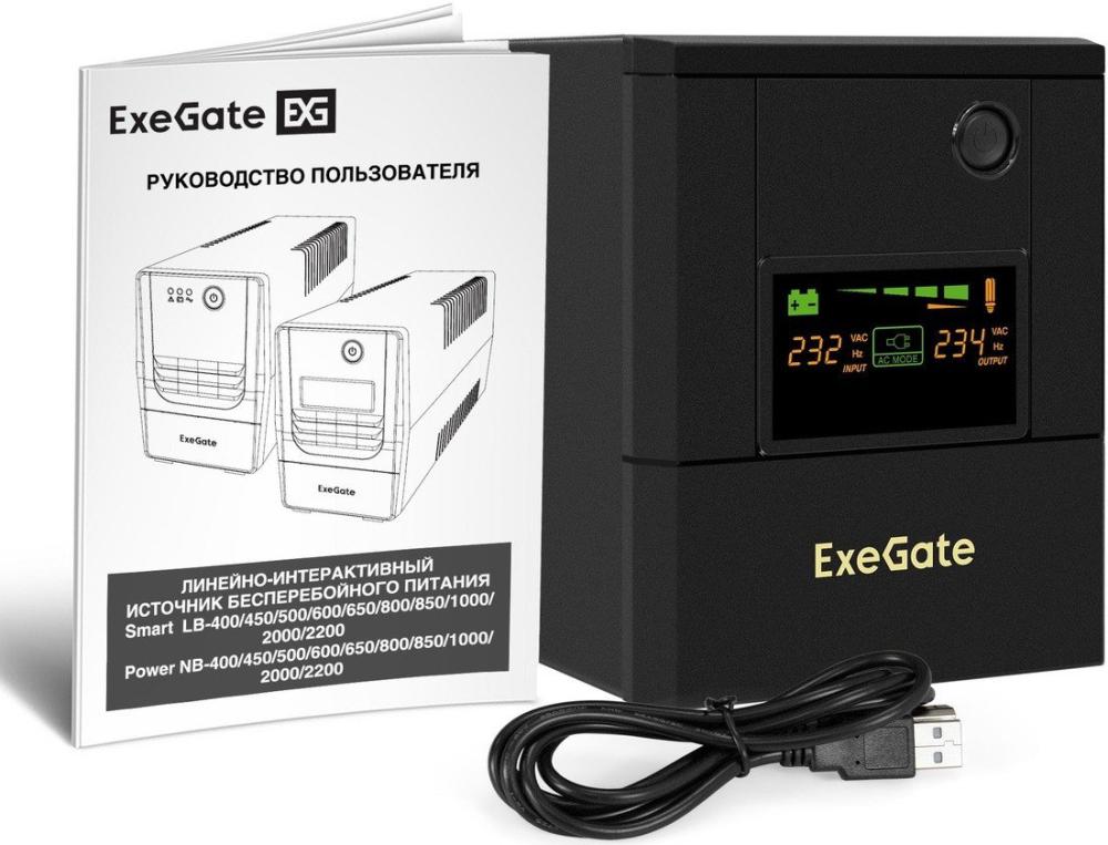 Источник бесперебойного питания ExeGate Smart LB-2200.LCD.AVR.4SH.USB EX299787RUS