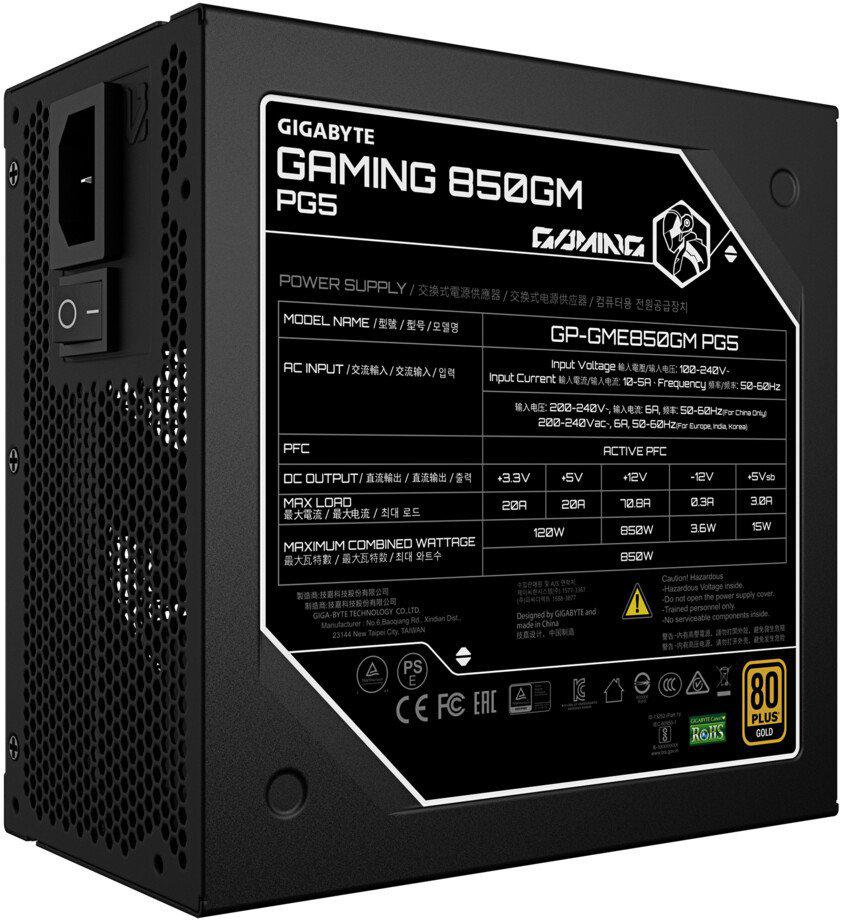 Блоки питания Gigabyte Gaming 850GM PG5