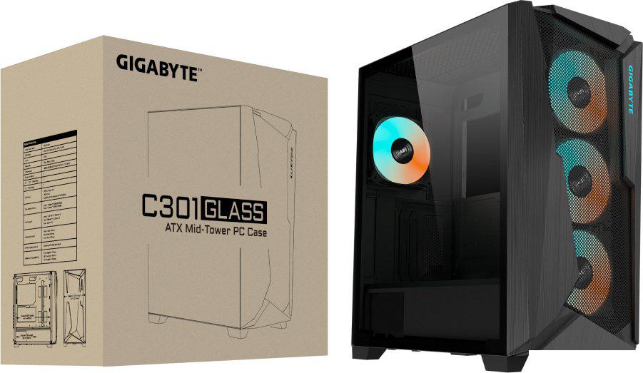 Корпус Gigabyte C301 Glass (черный)