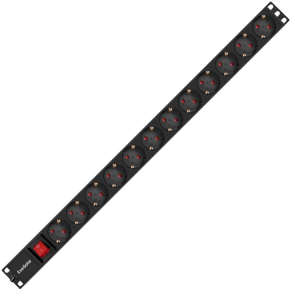 Блок розеток ExeGate ServerPro PDU-V120 Al-12S-EU2.5-SW