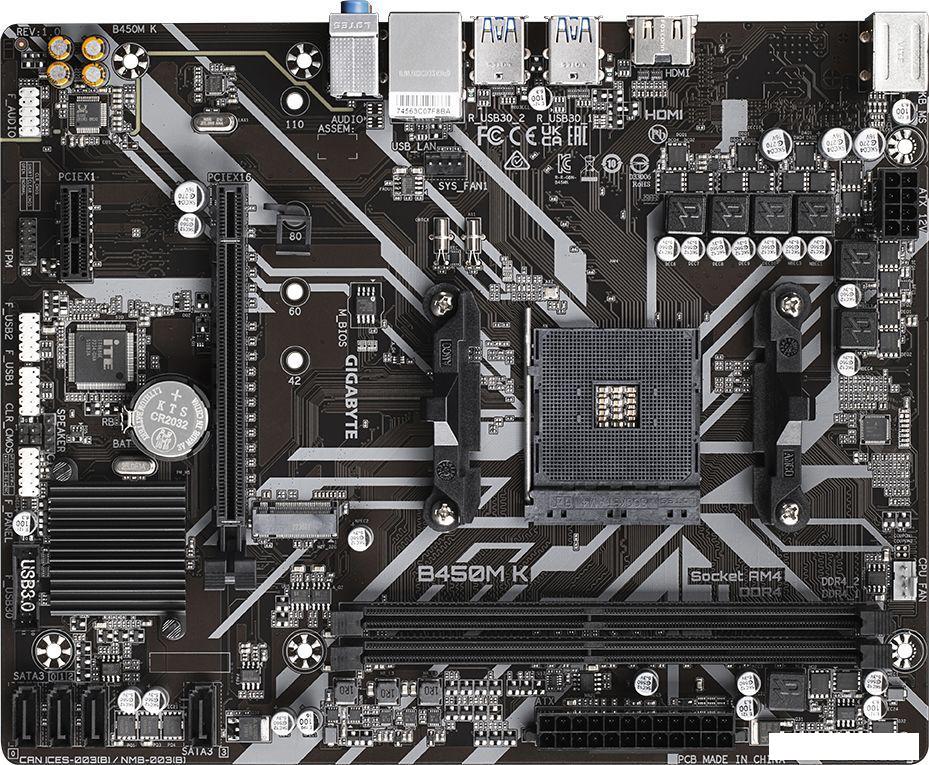 Материнская плата Gigabyte B450M K (rev. 1.0)