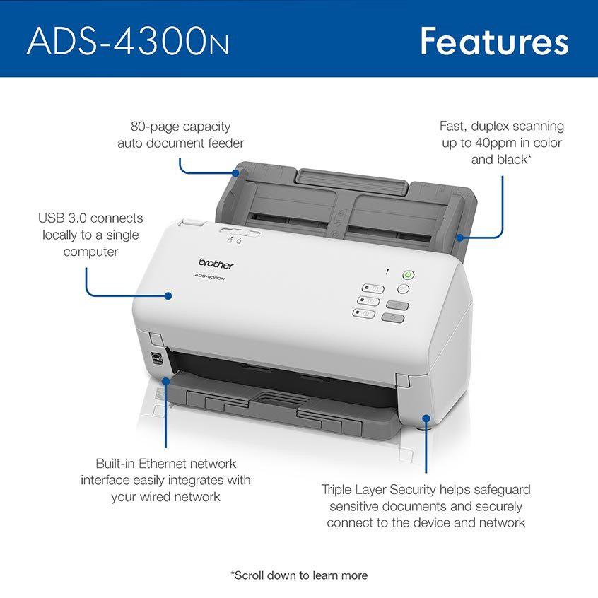 Сканер Brother ADS-4300N