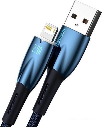 Кабель Baseus Glimmer Series Fast Charging Data Cable USB Type-A - Lightning 2.4A CADH000303 (2 м, синий)