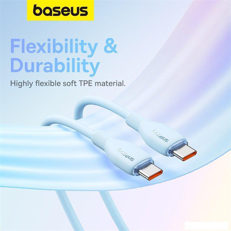 Кабель Baseus Pudding Series USB Type-C - USB Type-C (1.2 м, голубой)