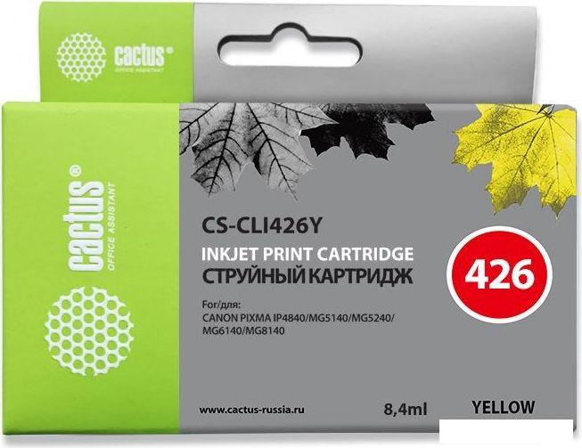 Картридж CACTUS CS-CLI426Y (аналог Canon CLI426Y) Картридж CACTUS CS-CLI426Y (аналог Canon CLI426Y)