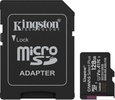 Карта памяти Kingston Canvas Select Plus microSDXC 128GB SDCS3/128GB (с адаптером)