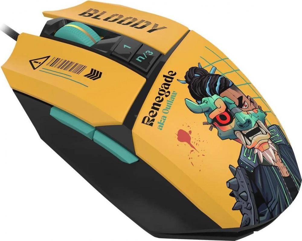 Игровая мышь A4Tech Bloody W63 Max Renegade (желтый)