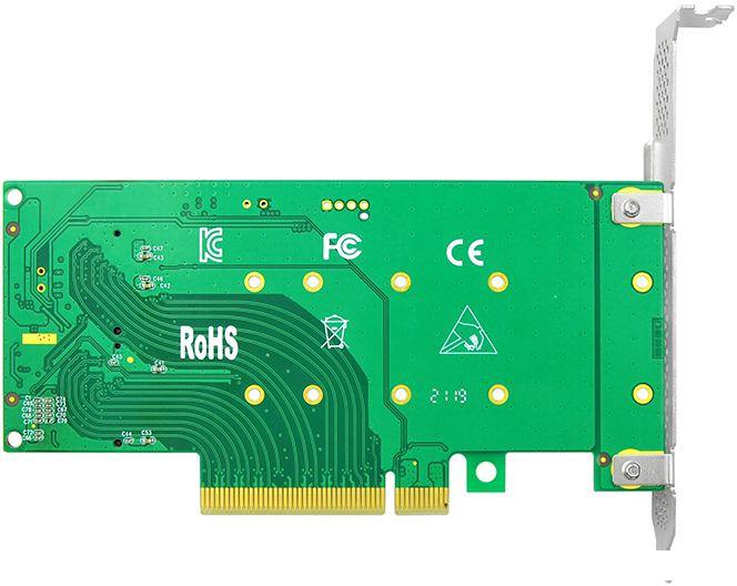 Адаптер для подключения M.2 накопителей Linkreal LRNV95N8 PCIe x8 to 2-Port M.2 NVMe Adapter