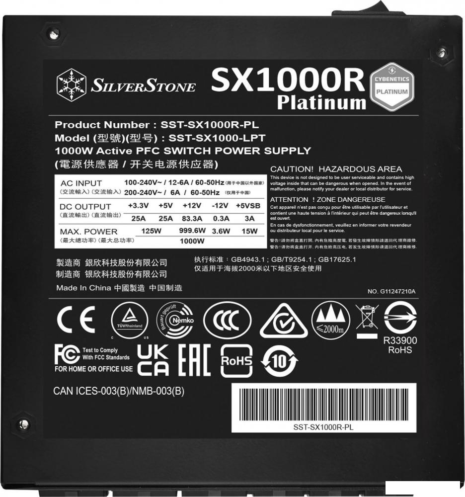 Блок питания SilverStone SX1000R Cybenetics Platinum SST-SX1000R-PL