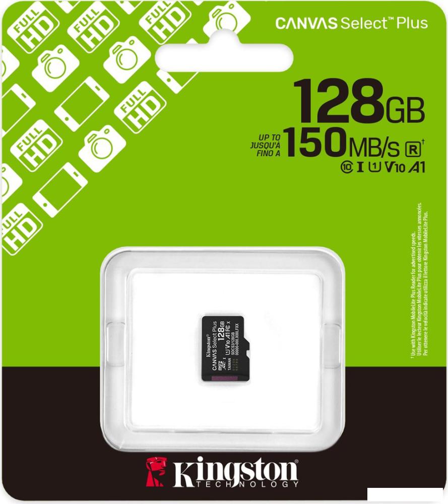 Карта памяти Kingston Canvas Select Plus microSDXC 128GB SDCS3/128GBSP