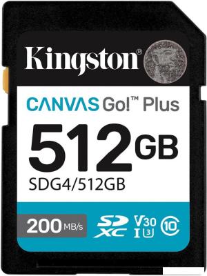 Карта памяти Kingston Canvas Go! Plus SDXC 512GB SDG4/512GB