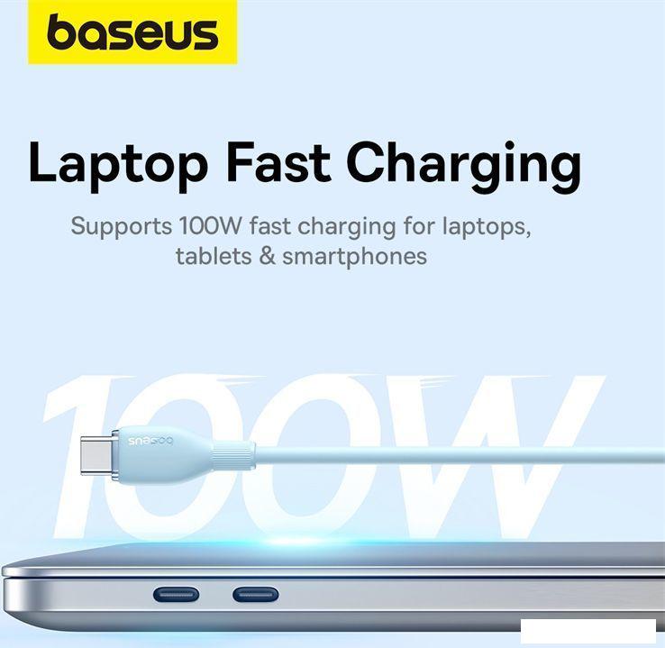 Кабель Baseus Pudding Series USB Type-C - USB Type-C (1.2 м, голубой)