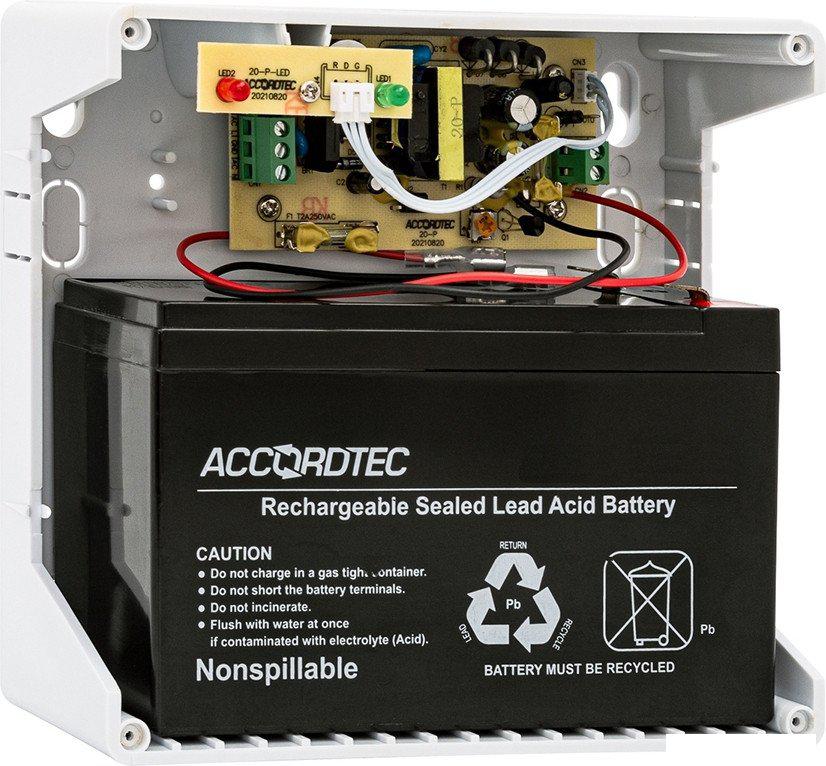 Источник бесперебойного питания AccordTec ББП-20 исп.1 (пластик белый)