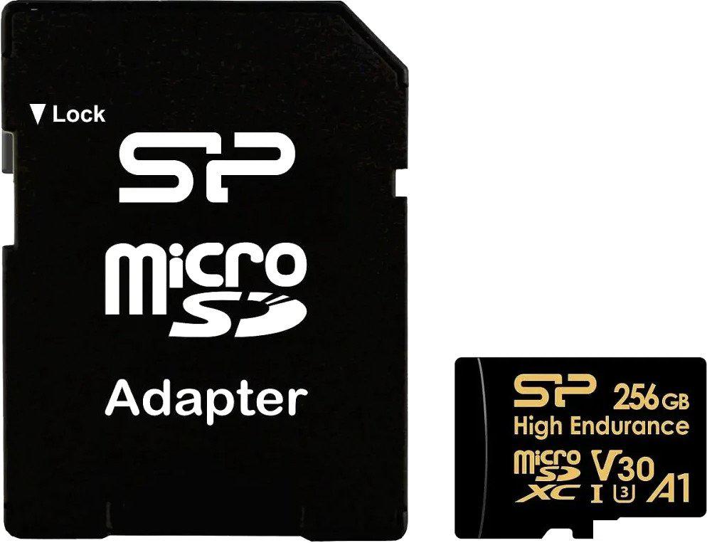 Карты памяти Silicon-Power Golden Series High Endurance microSDXC SP256GBSTXDV3V1HSP 256GB (с адаптером)