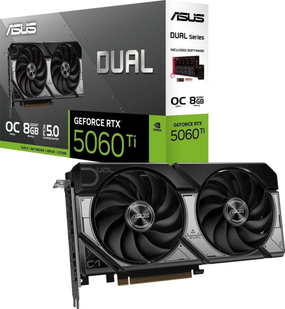 Видеокарта ASUS Dual GeForce RTX 5060 Ti 8GB GDDR7 OC Edition DUAL-RTX5060TI-O8G